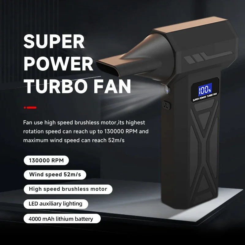 Ventilador turbo de alta presión con luz LED 